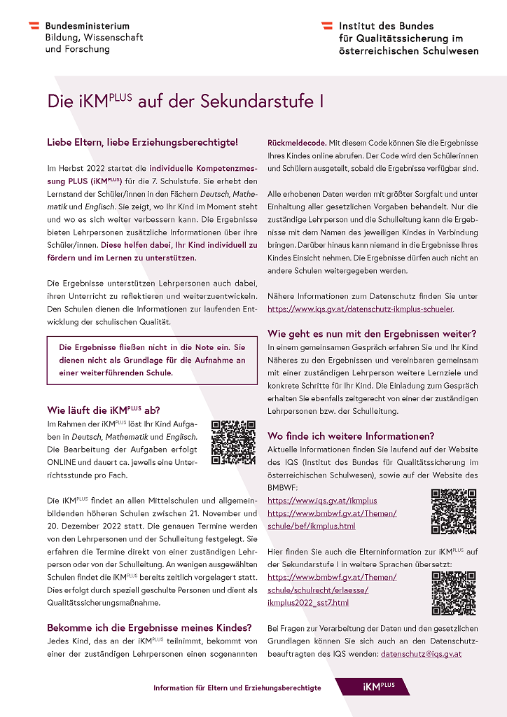 k Elterninformation iKMplus SEK 2022