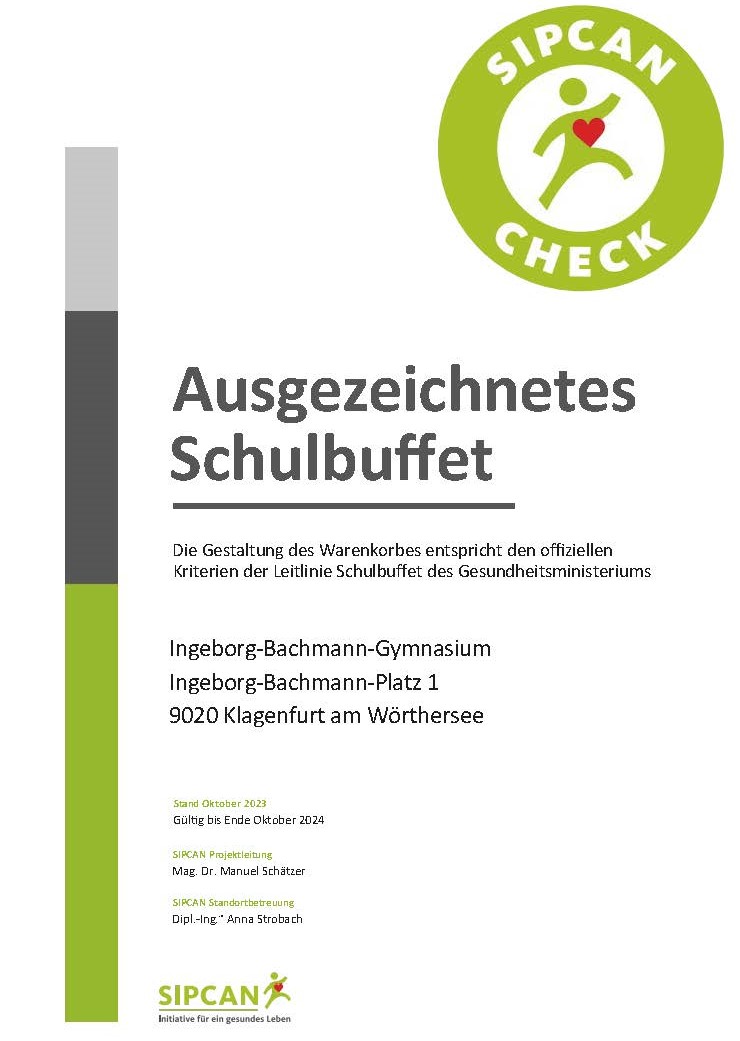 Urkunde Schule 2023 Ingeborg Bachmann Platz1 9020